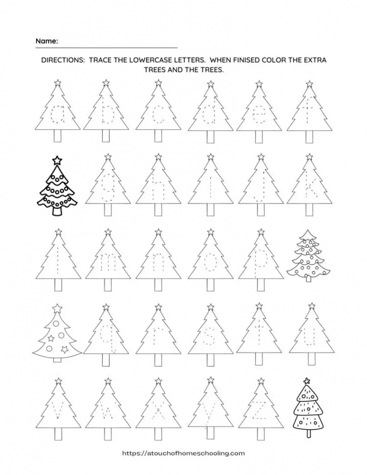 FREE Christmas Alphabet Printable Worksheets for Preschool