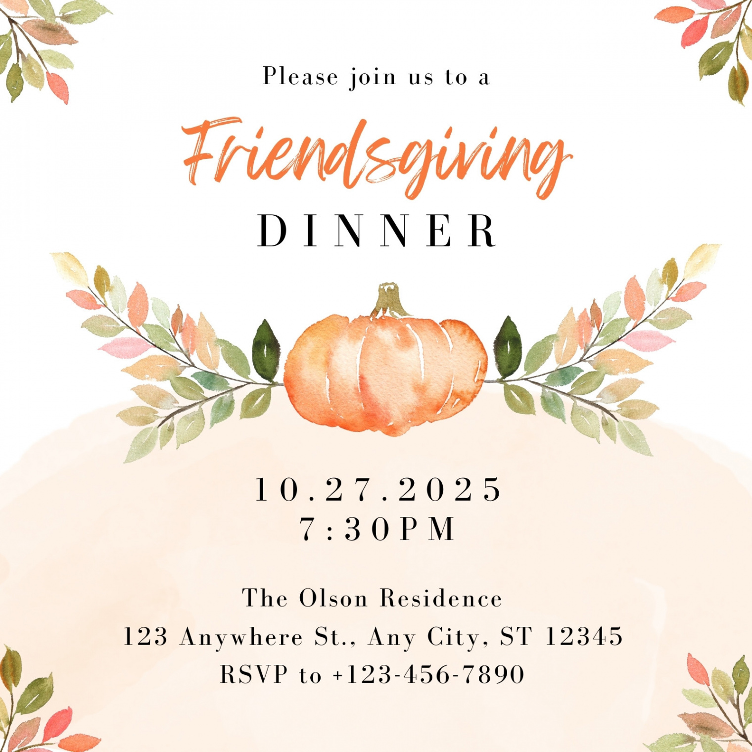 Free custom printable Thanksgiving invitation templates  Canva