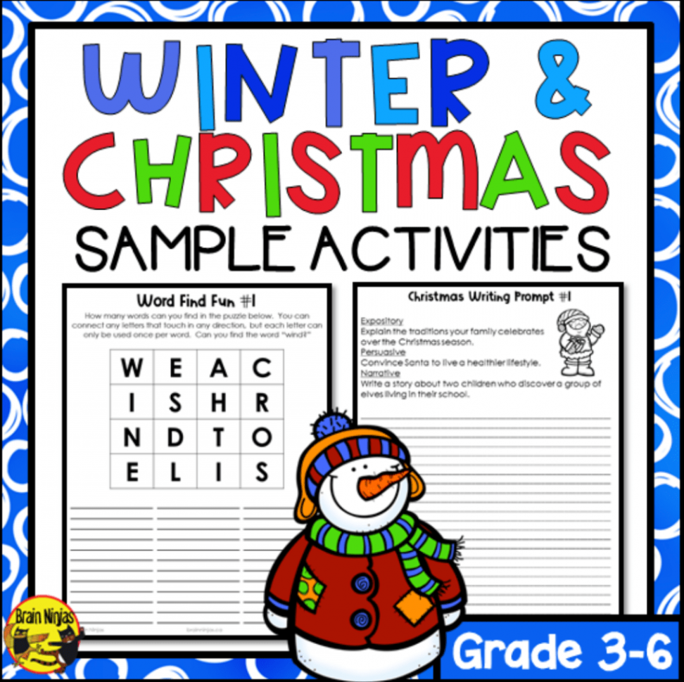 FREE Holiday Activities for Students in grades - -