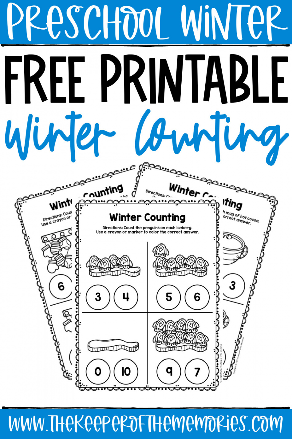 Free Printable Winter Counting Worksheets - The Keeper of the Memories