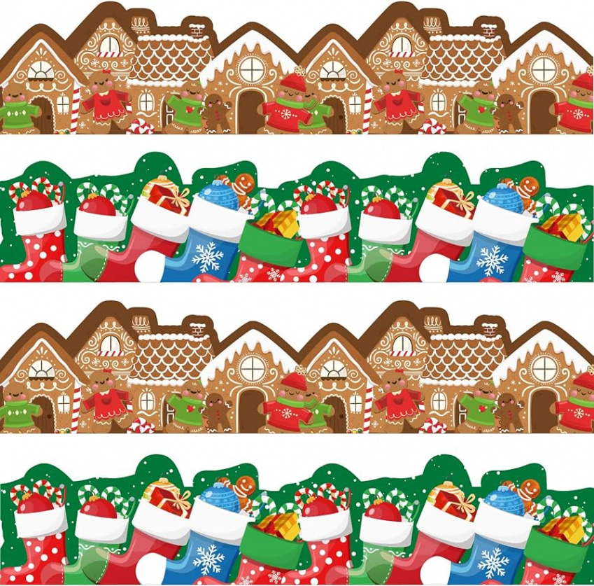 ft Christmas Bulletin Board Border Gingerbread House Christmas