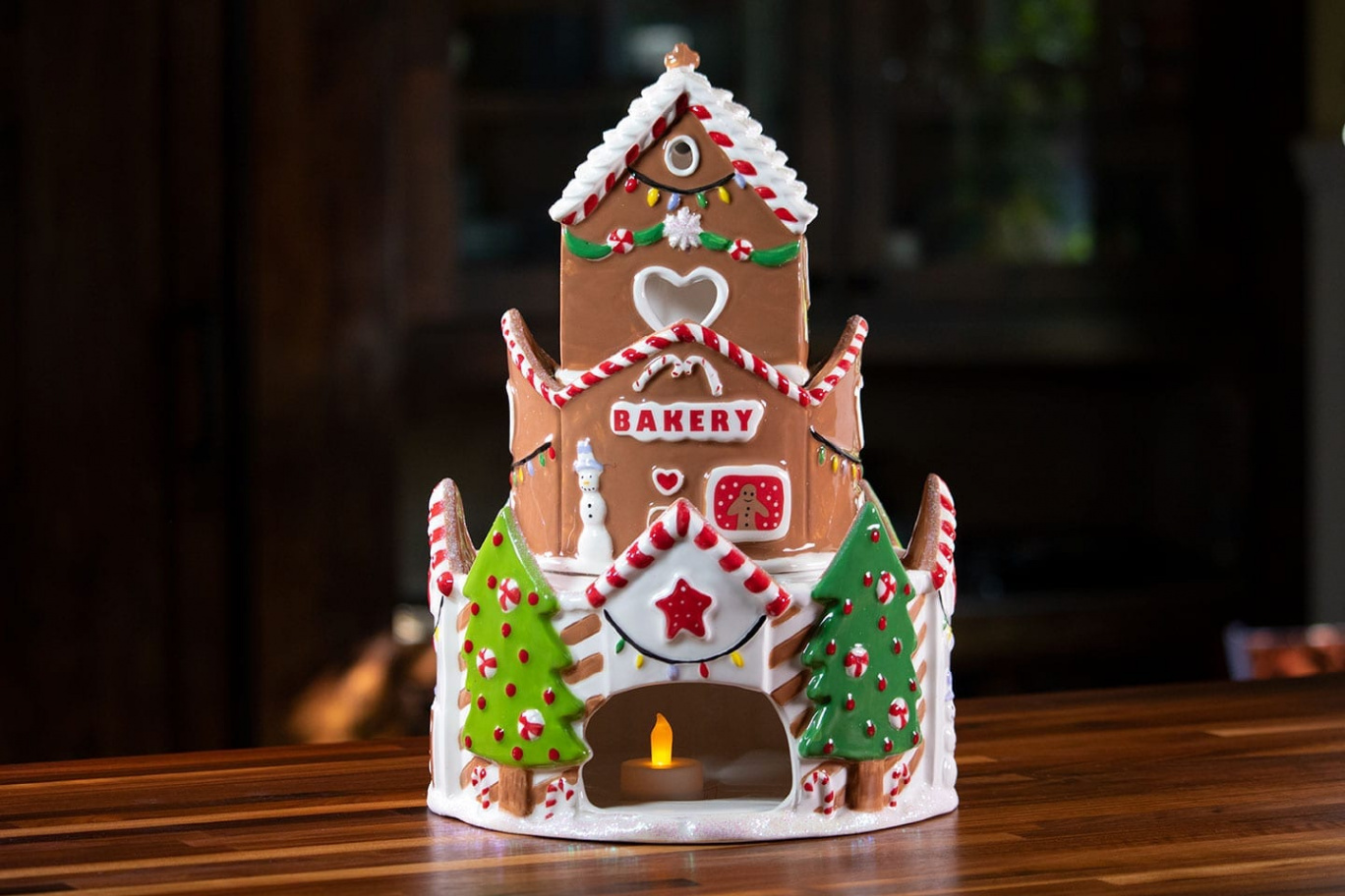 Gingerbread Bakery Candle House - Blue Sky