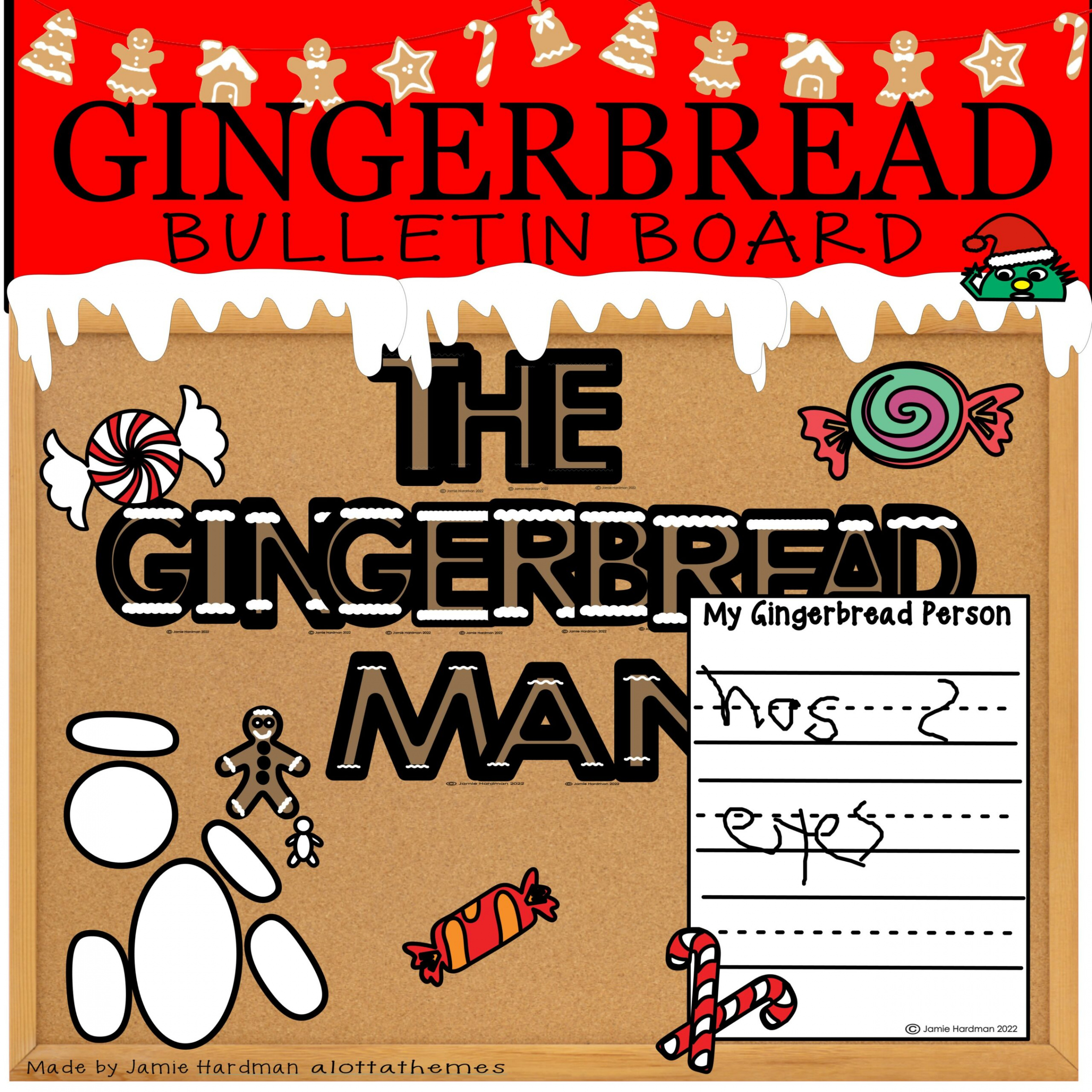 Gingerbread  Holiday Bulletin board set  craftivity  writing