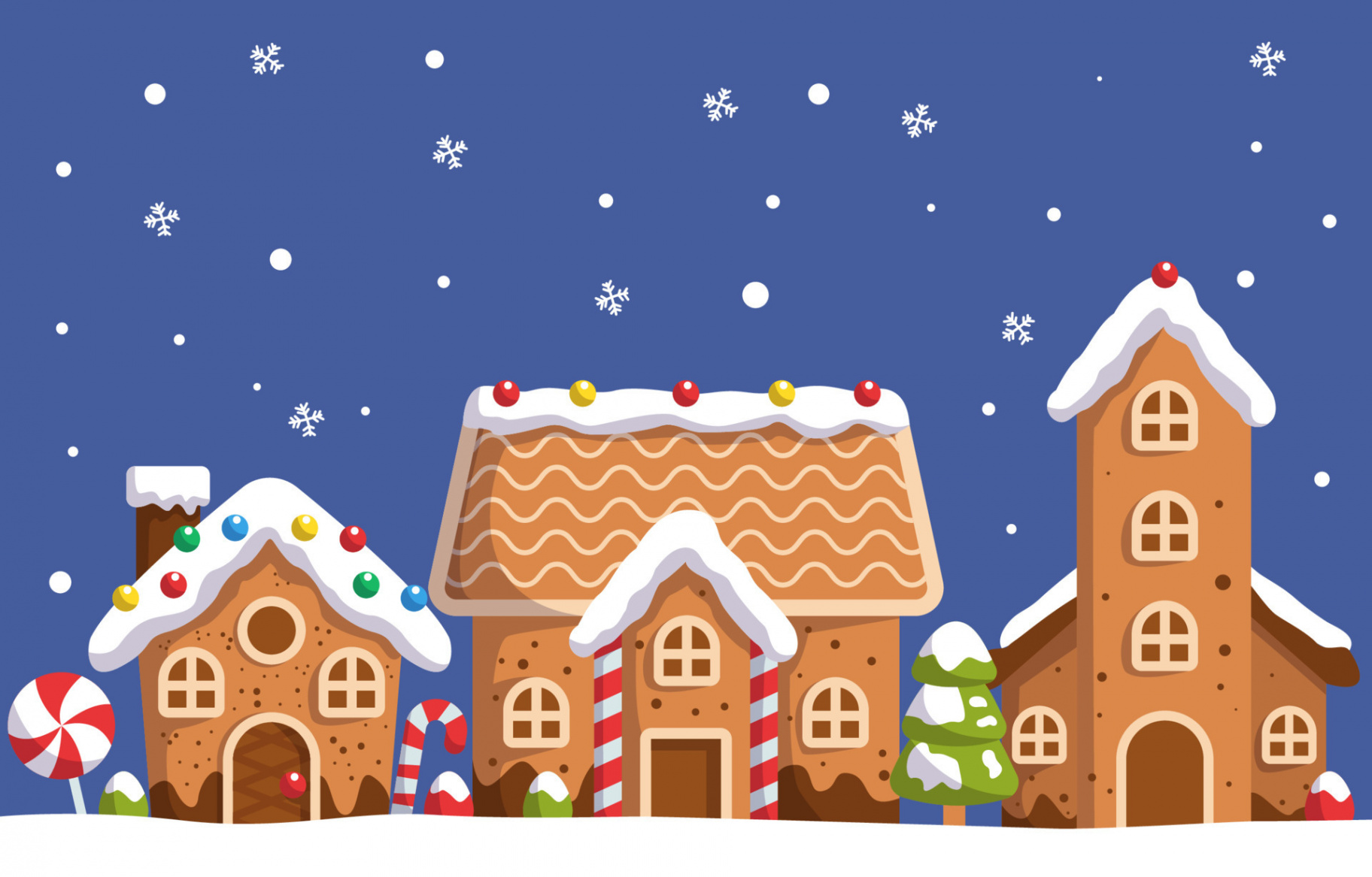 Gingerbread House background  Vector Art at Vecteezy