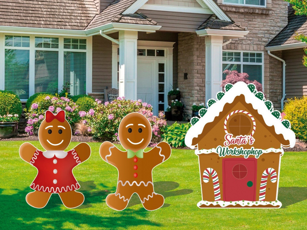 Gingerbread House Christmas Cutout and Yard Sign - Etsy