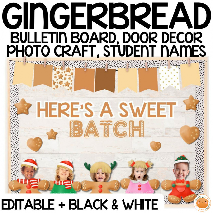 Gingerbread Man Bulletin Board & Classroom Decor Kit - Etsy