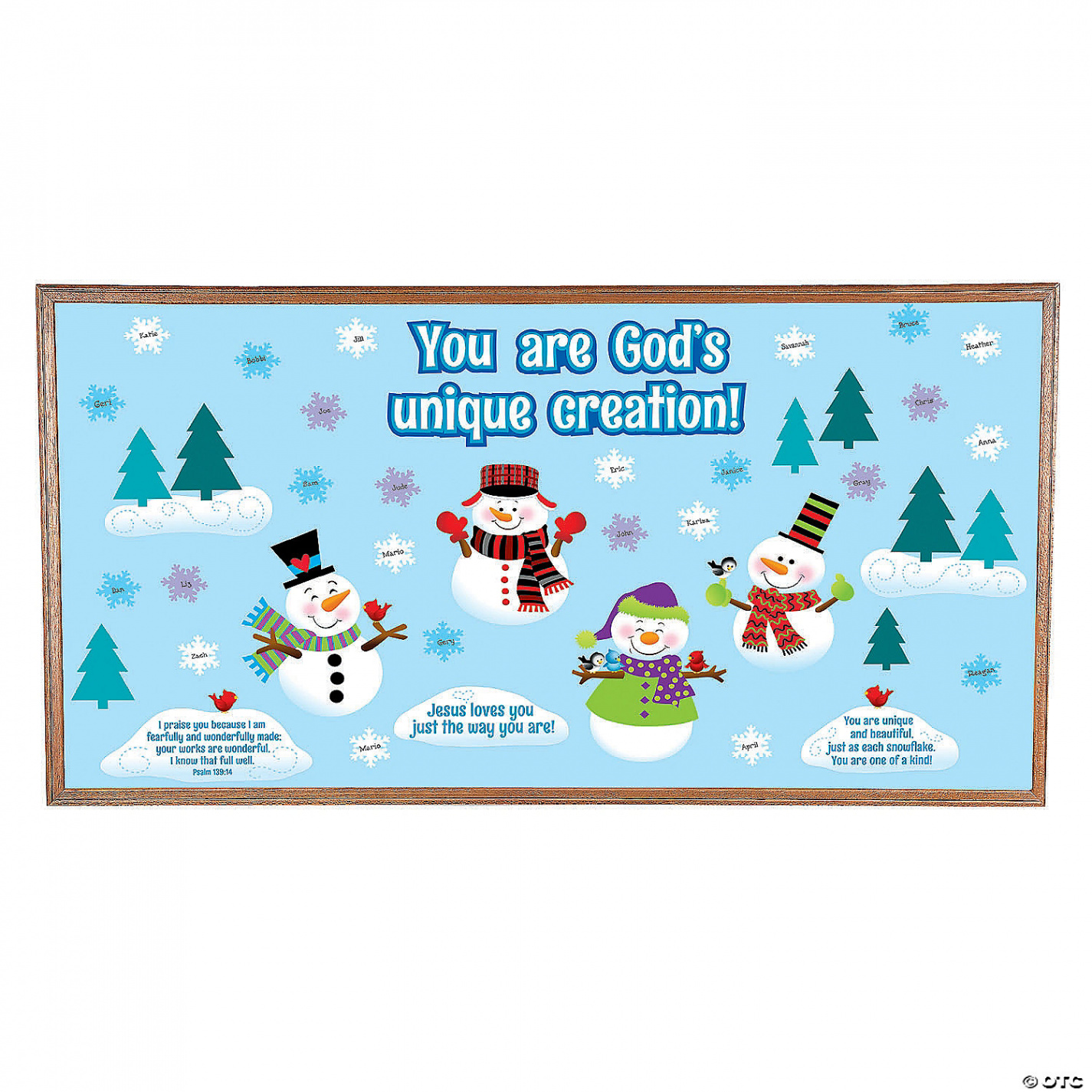 God Made Me Unique Snowman Bulletin Board Set