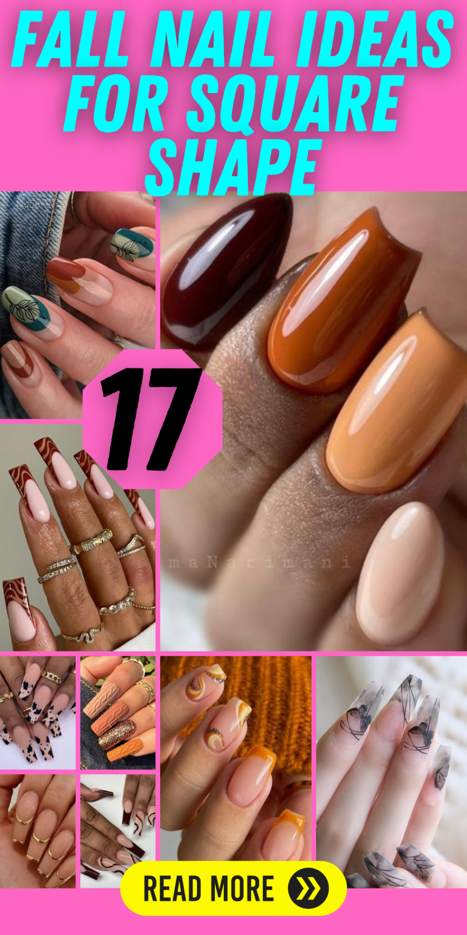 Gorgeous Fall Nail Ideas for Square Shape Nails - thepinkgoose