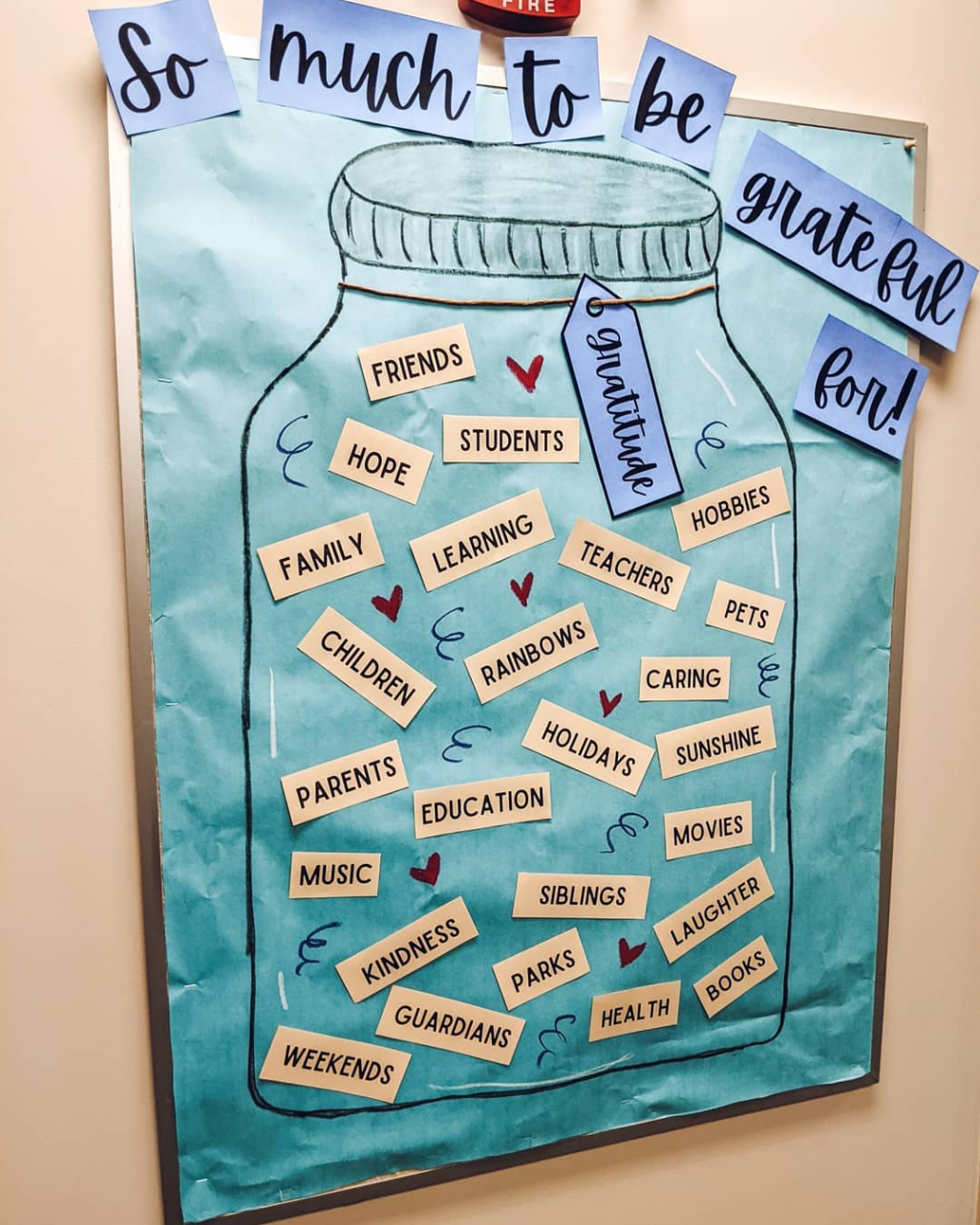 Gratitude Jar Bulletin Board