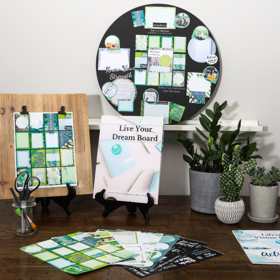 Green vision board bundle with everything needed to manifest your