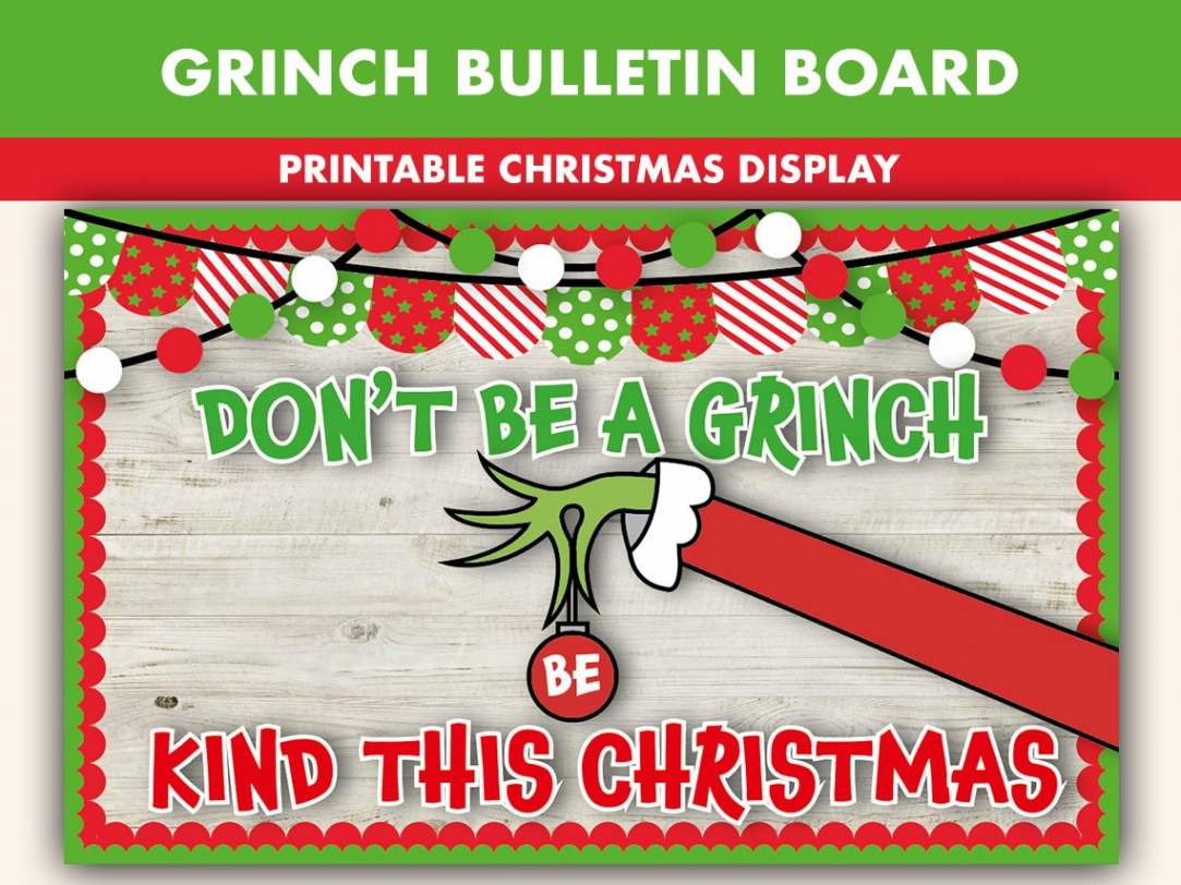 Grinch Bulletin Board Kit Christmas Bulletin Boards Digital