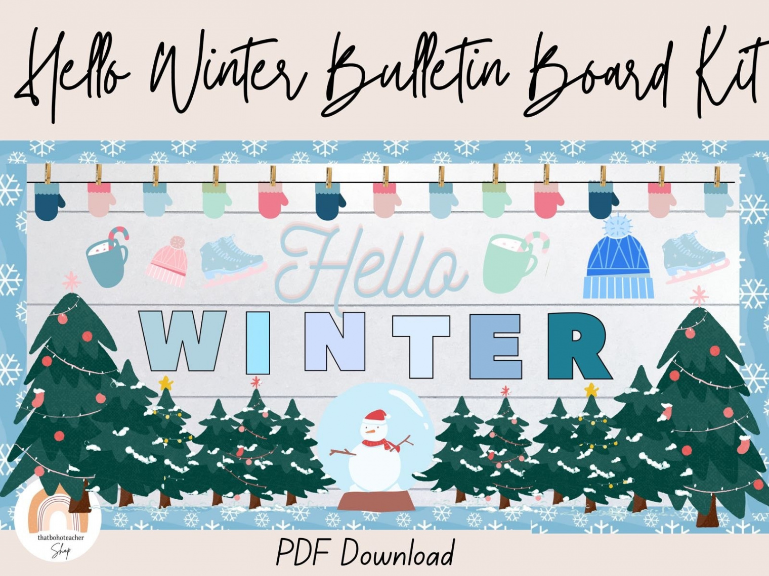 Hallo Winter Winter Bulletin Board Kit Digitaler Download - Etsy