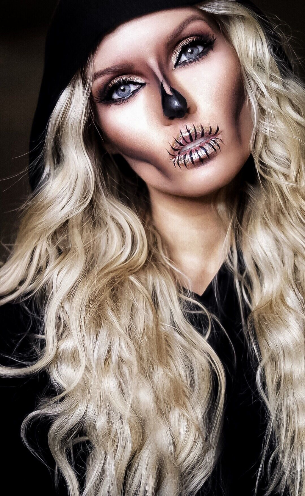 Halloween Glam Skeleton  Halloween skeleton makeup, Cool