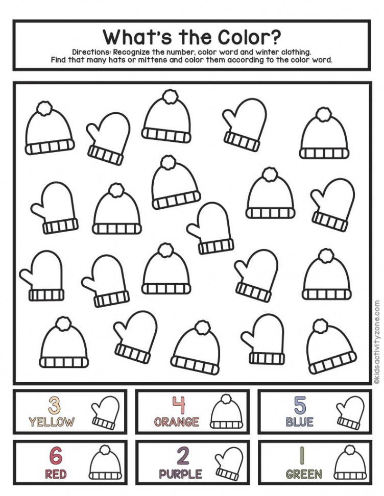 Hats & Mittens Preschool Math Printables - Kids Activity Zone