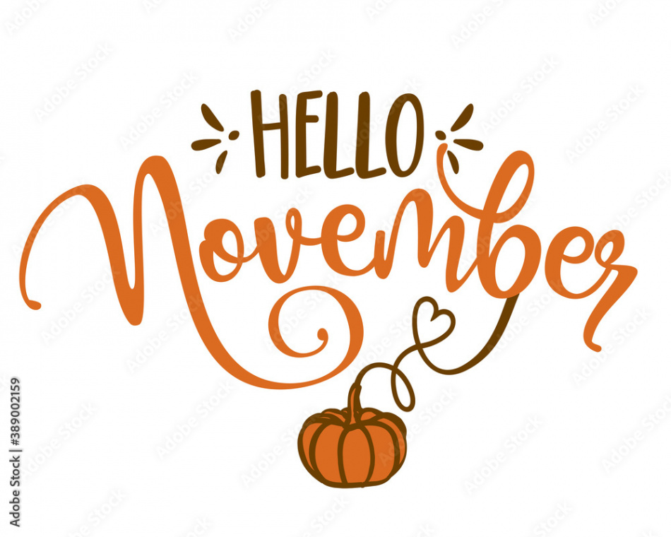 Hello November - Hand drawn vector illustration