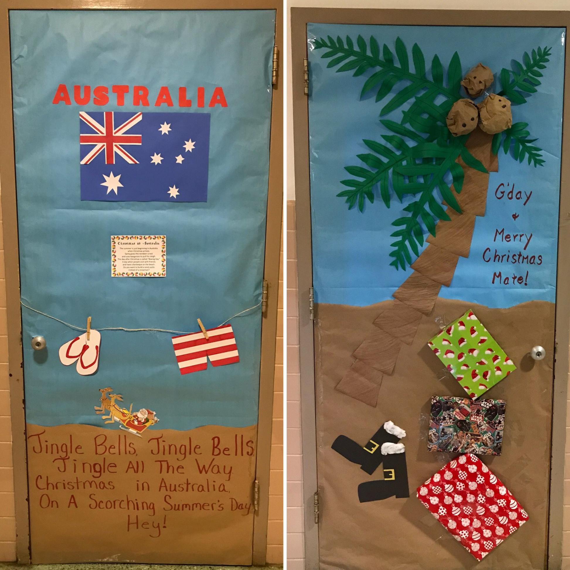 Here are the Classroom Doors International Christmas themed we