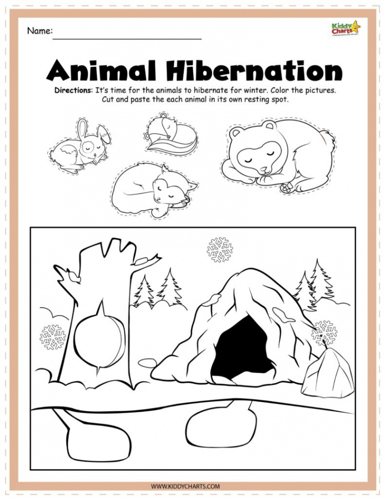 Hibernating Animals Activity Sheets - kiddycharts