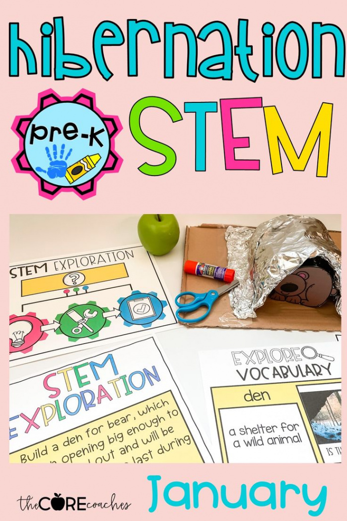 Hibernation PreK STEM activity - Winter Preschool STEM lesson