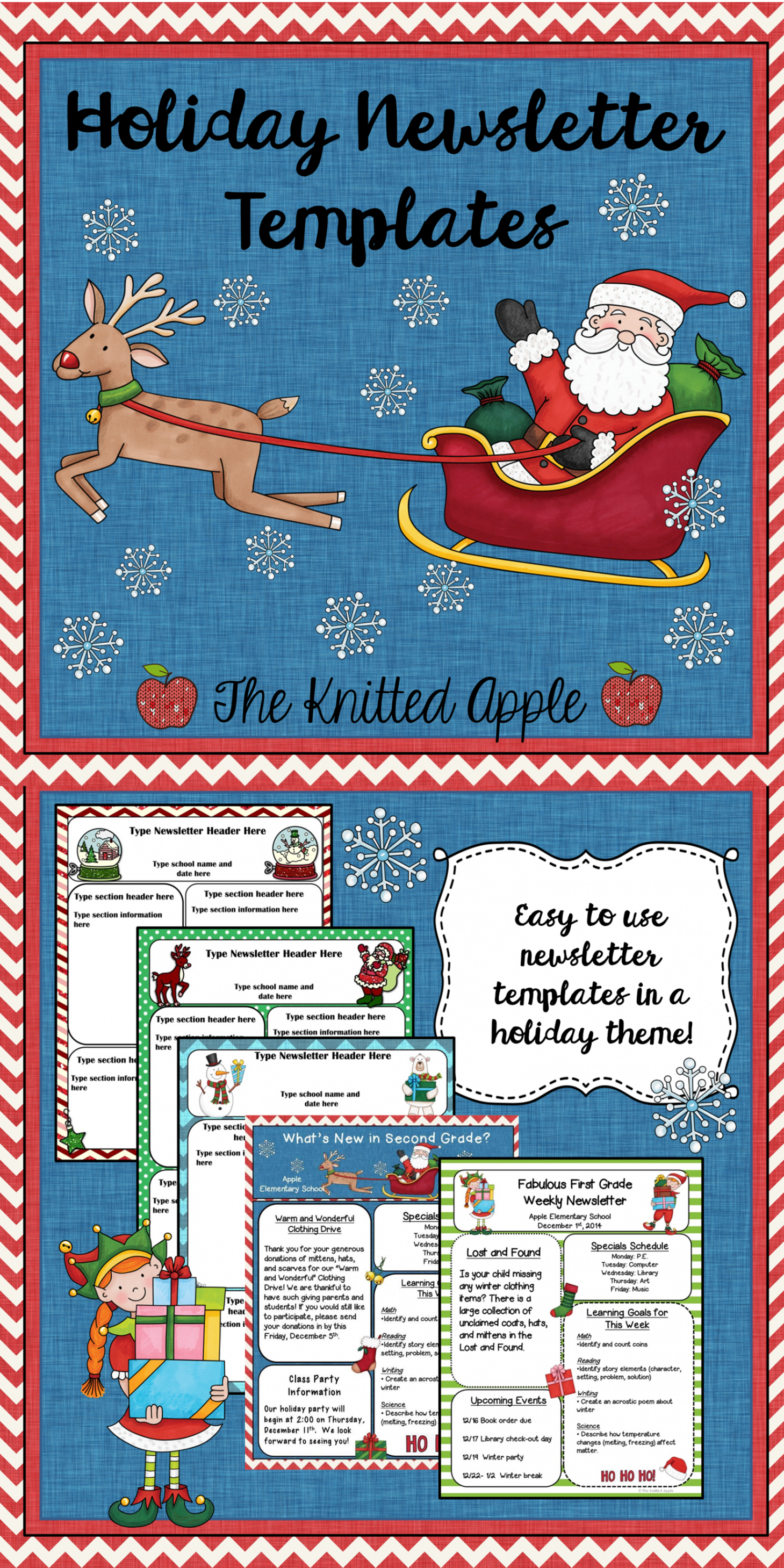 Holiday Newsletter Templates FREEBIE  Newsletter template free