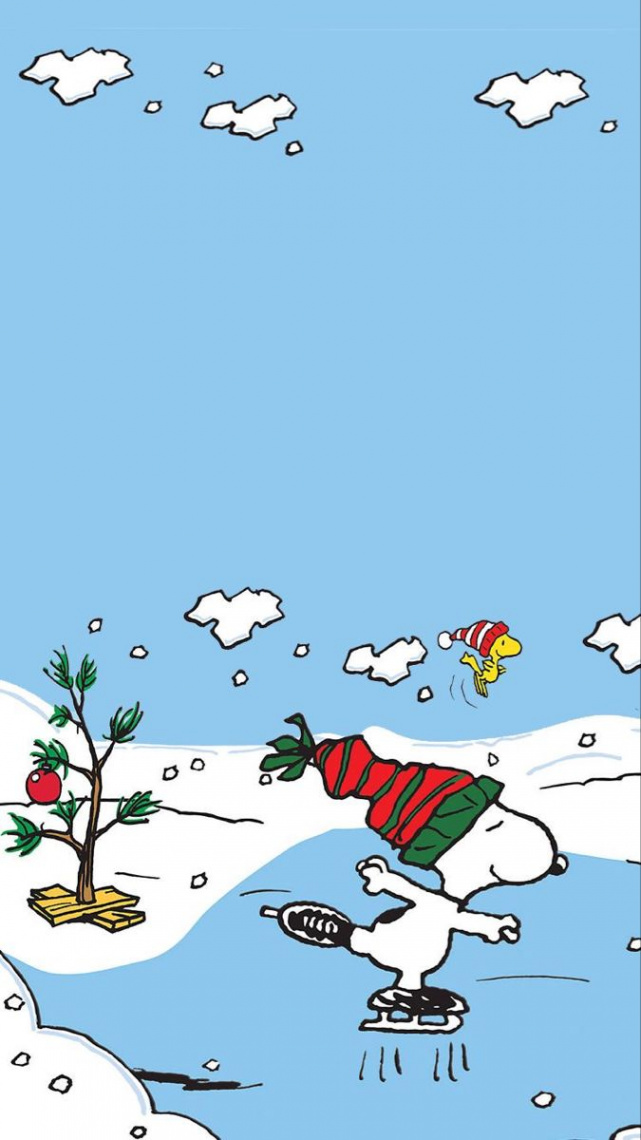 Ice skating in a winter wonderland  Snoopy wallpaper, Christmas