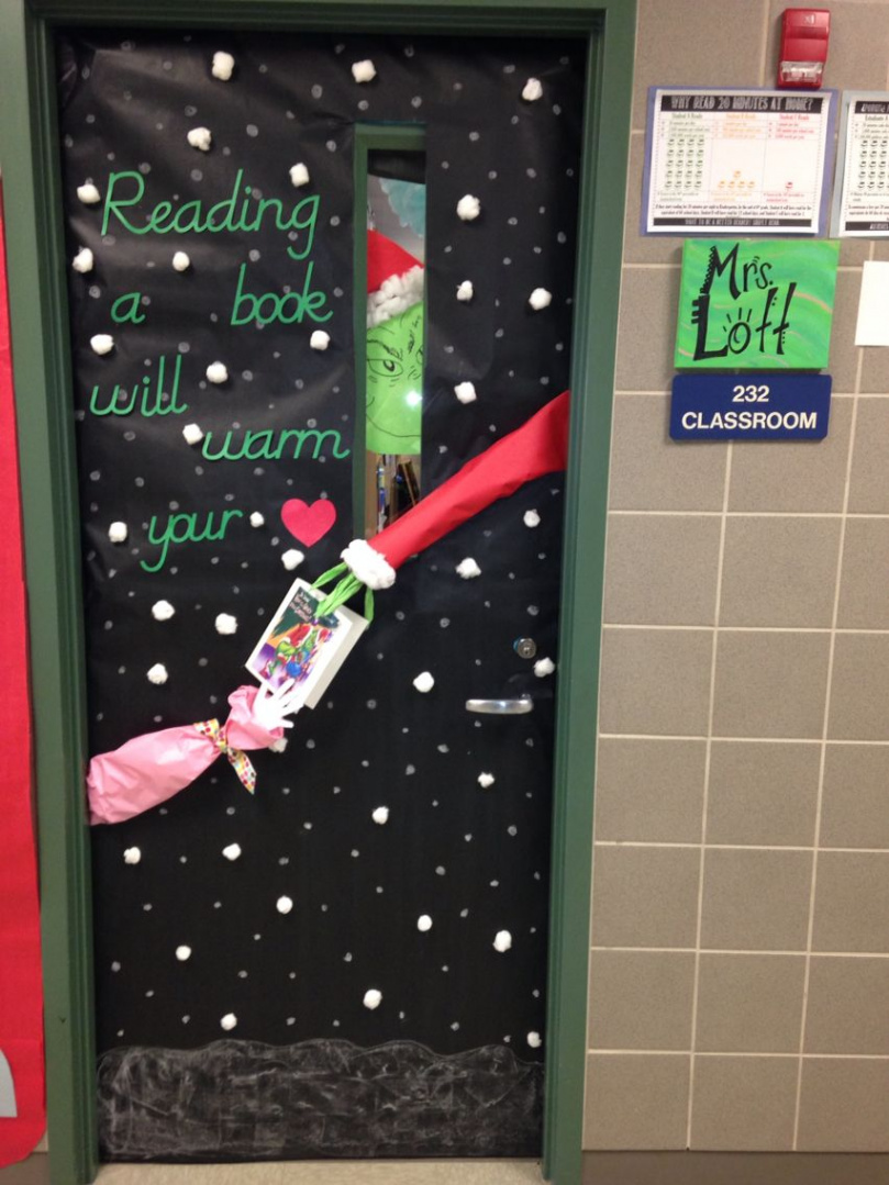 Interactive door decoration  Students look @ door & write their