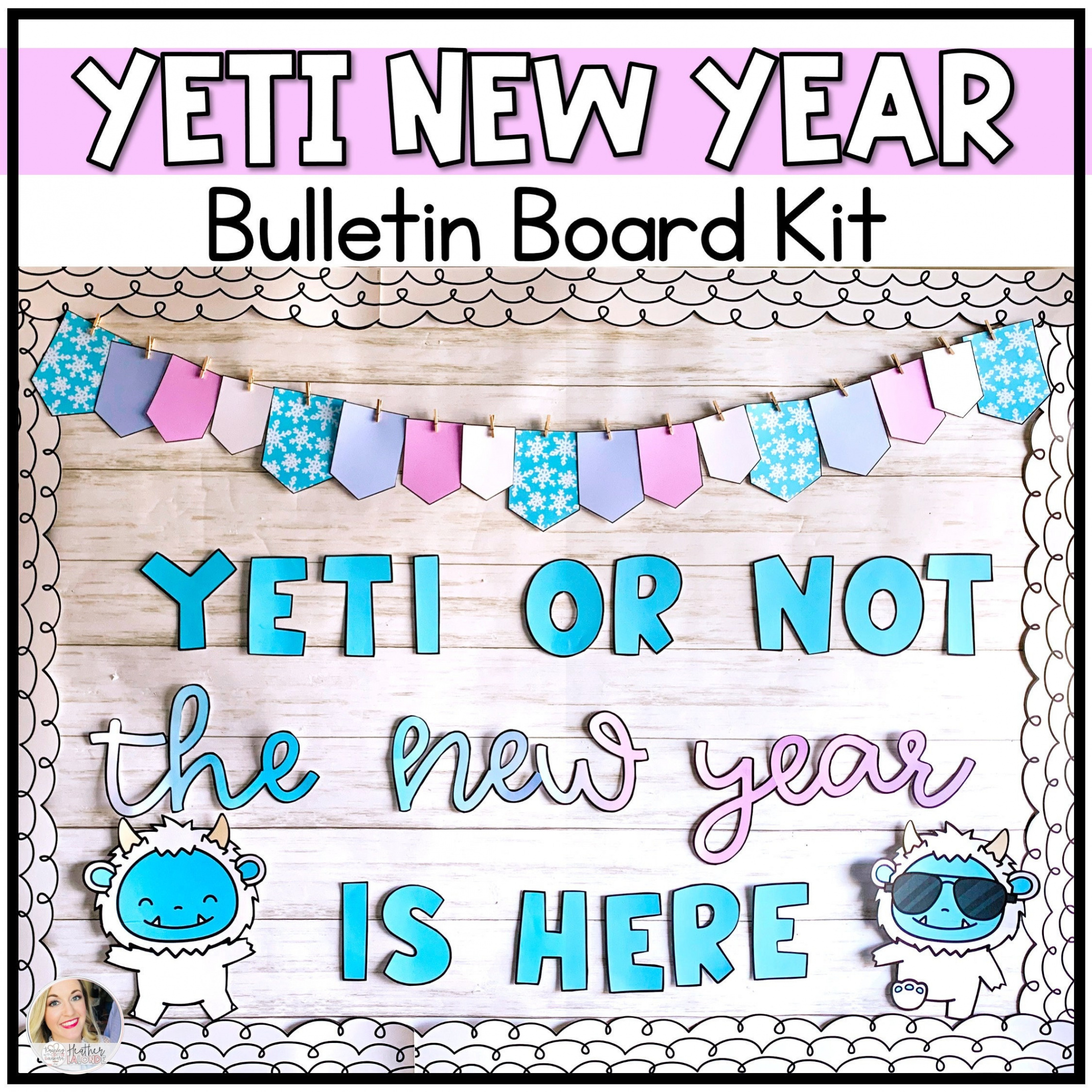 January Bulletin Board Yeti New Years Bulletin Board Kit (Instant