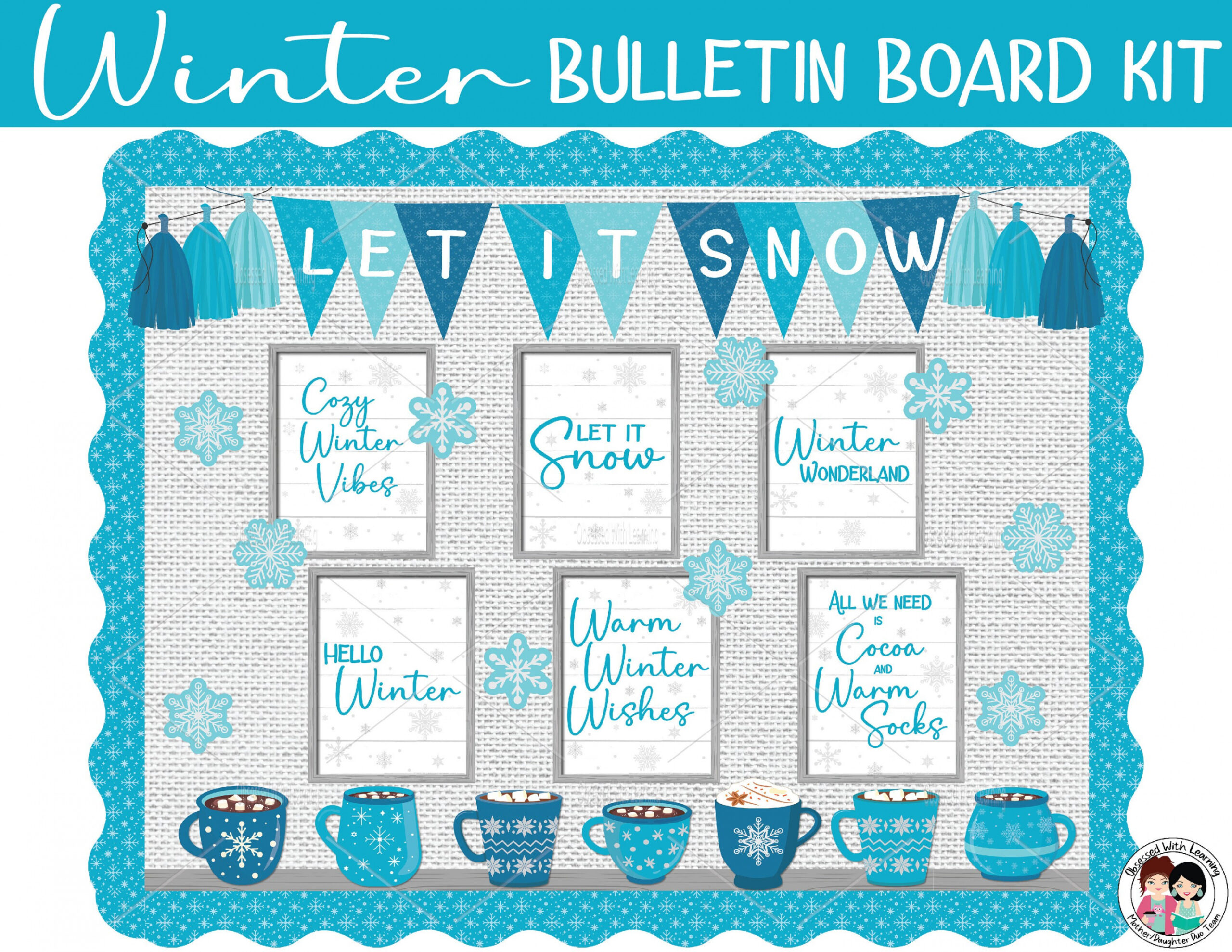 Let It Snow Dekor Hello Winter Bulletin Board Kit Winter - Etsy