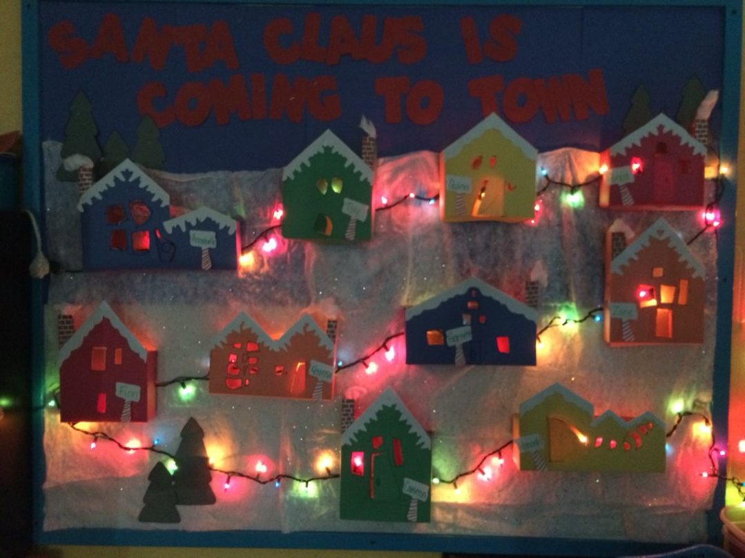 Magical Christmas Village Bulletin Board