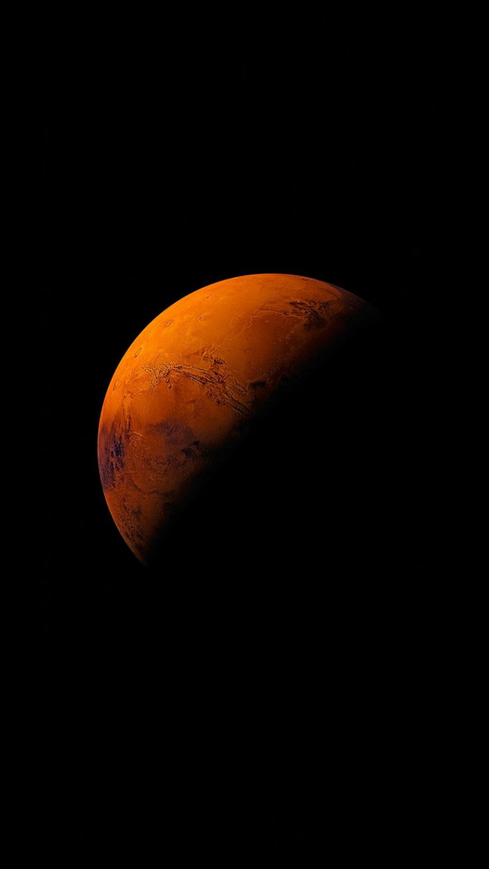 Mars Planet Apple Dark Space Orange iPhone  Wallpaper Download