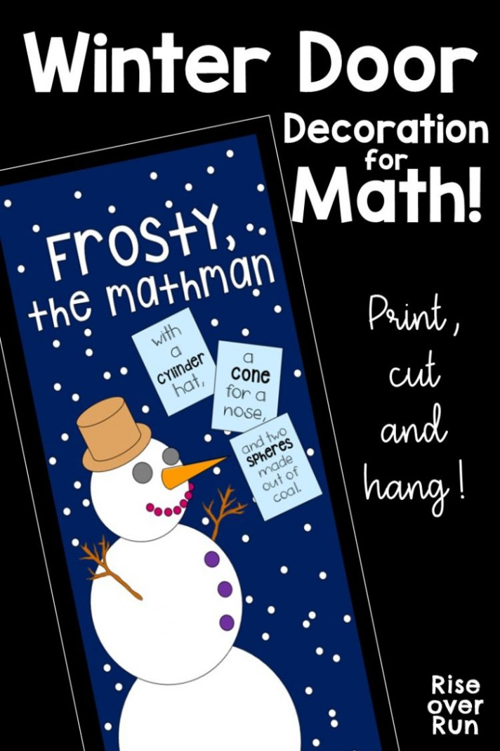 Math Door Docoration for Winter  Math classroom decorations, Math