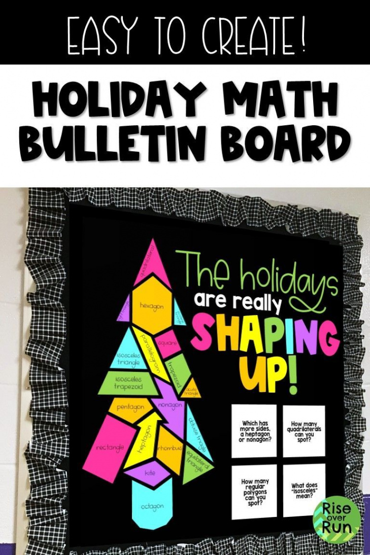 Math Door or Bulletin Board for Christmas & Winter with Polygon