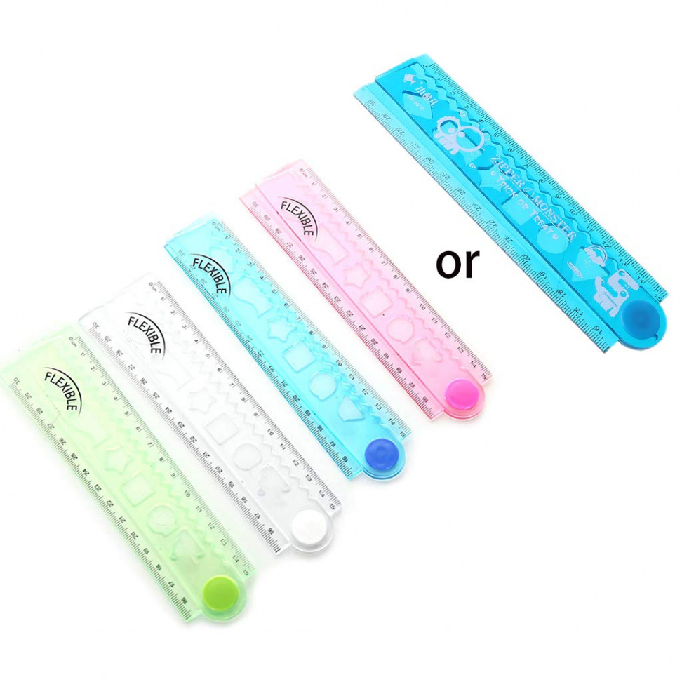 mdhsh cm Korean Flexible Folding Ruler Multifunction Plastic Rulers  Office School Stationery Students Kids Gifts