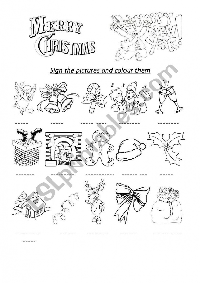 Merry Christmas and Happy New Year - ESL worksheet by katena