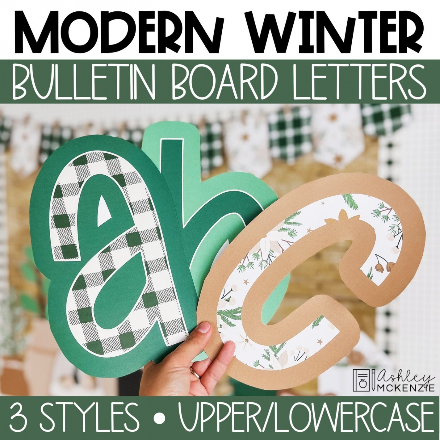 Modern Winter A-Z Bulletin Board Letters to create any saying you