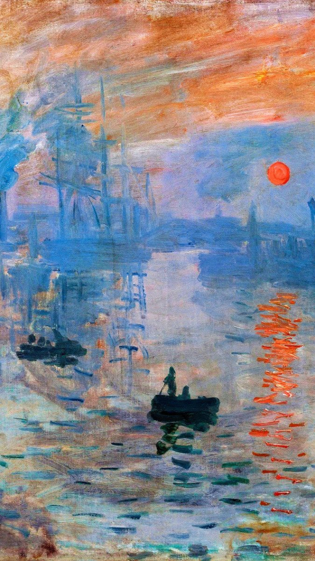 Monet iPhone wallpaper, phone background, Sunrise famous painting