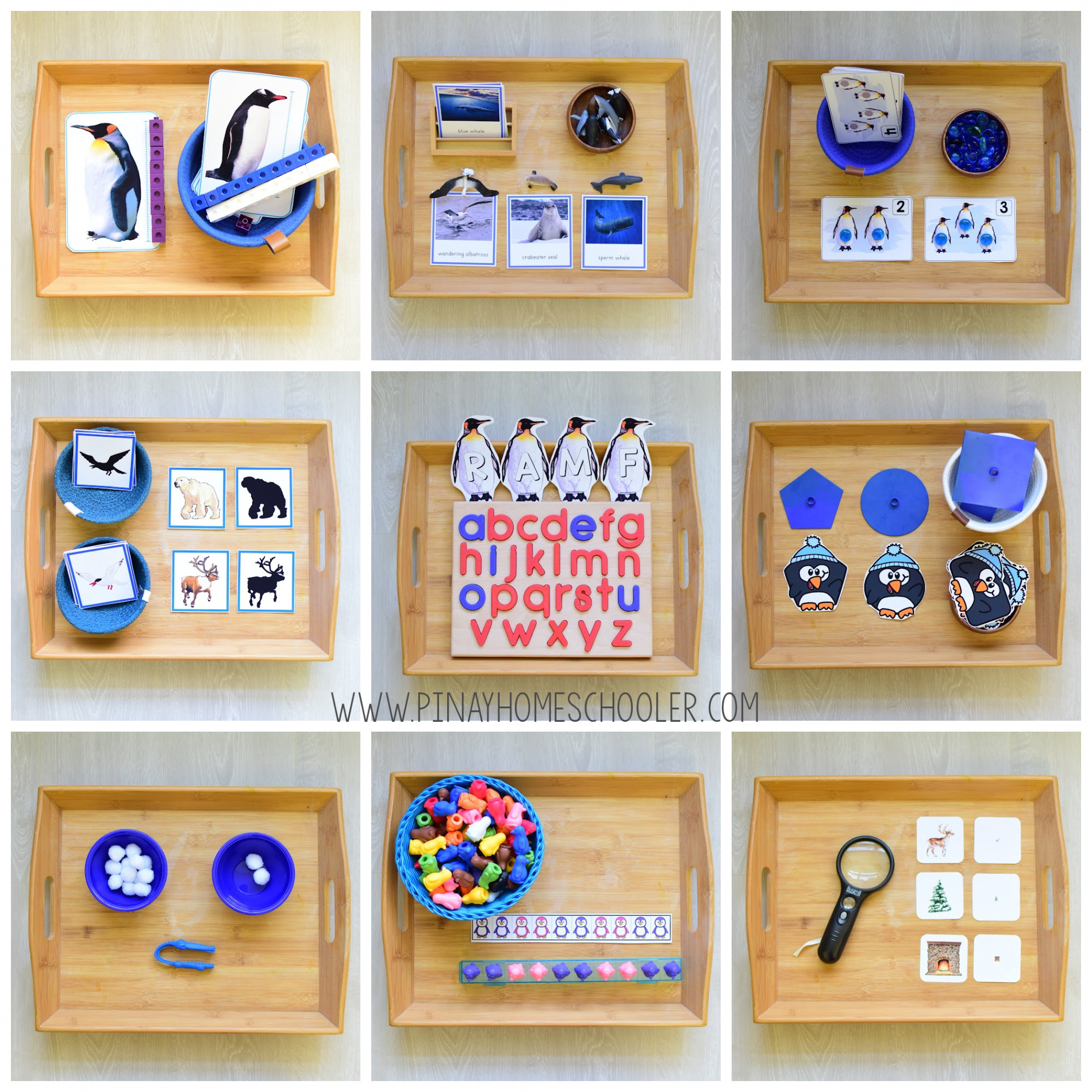 Montessori Winter Activity Trays at  Months - Toddler  The