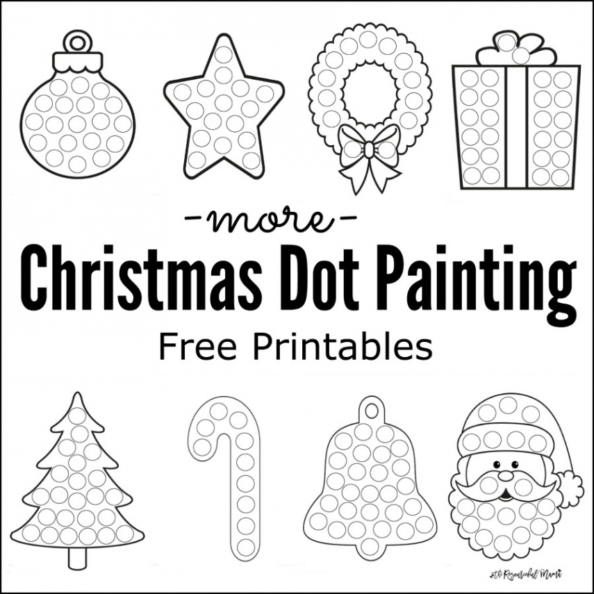 More Christmas Dot Painting Free Printables - The Resourceful Mama