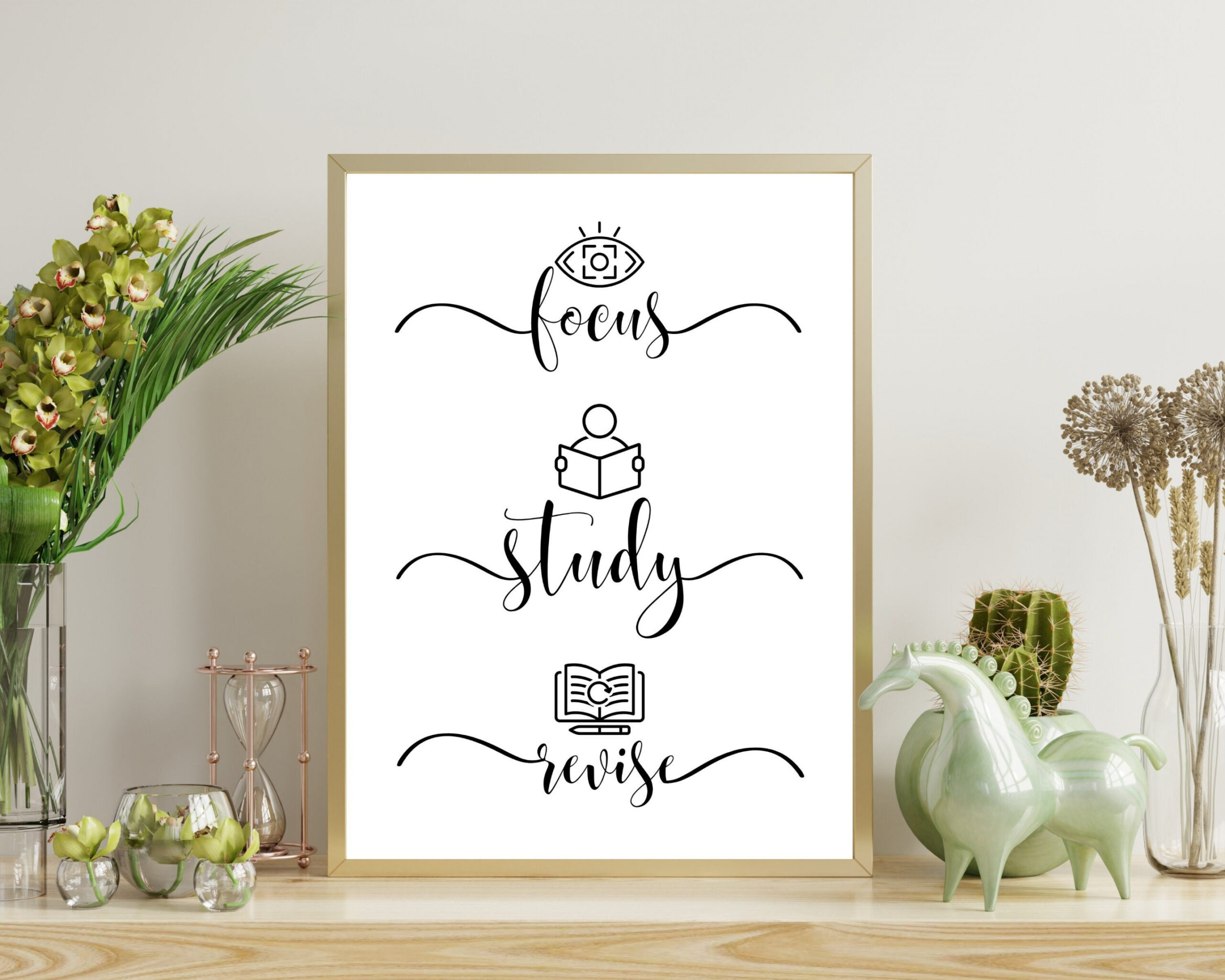 Motivational Art, Focus, Study, Revise Instant Download Printable