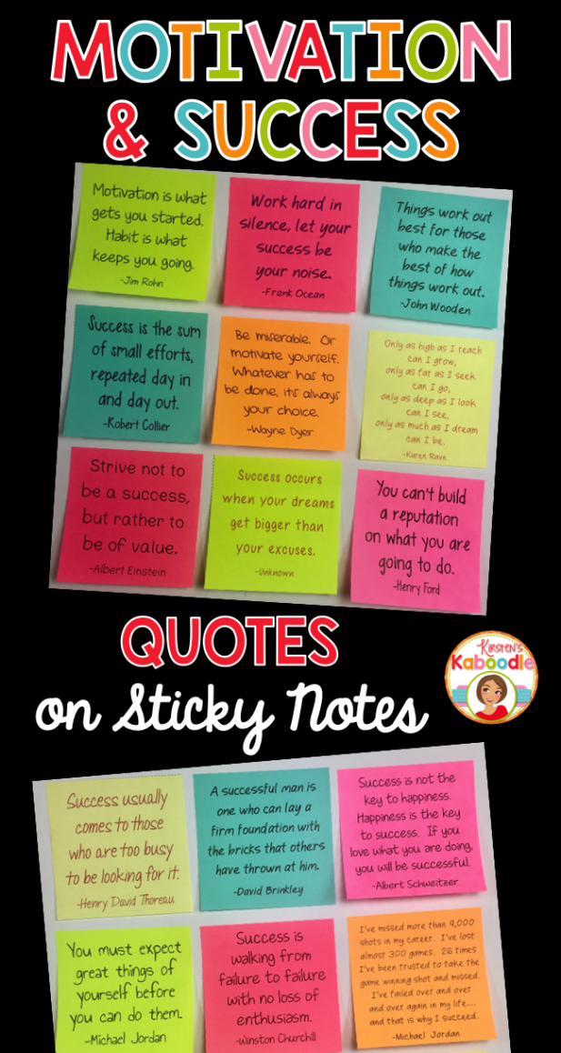 Motivational Classroom Sticky Notes Quotes Activities and Digital