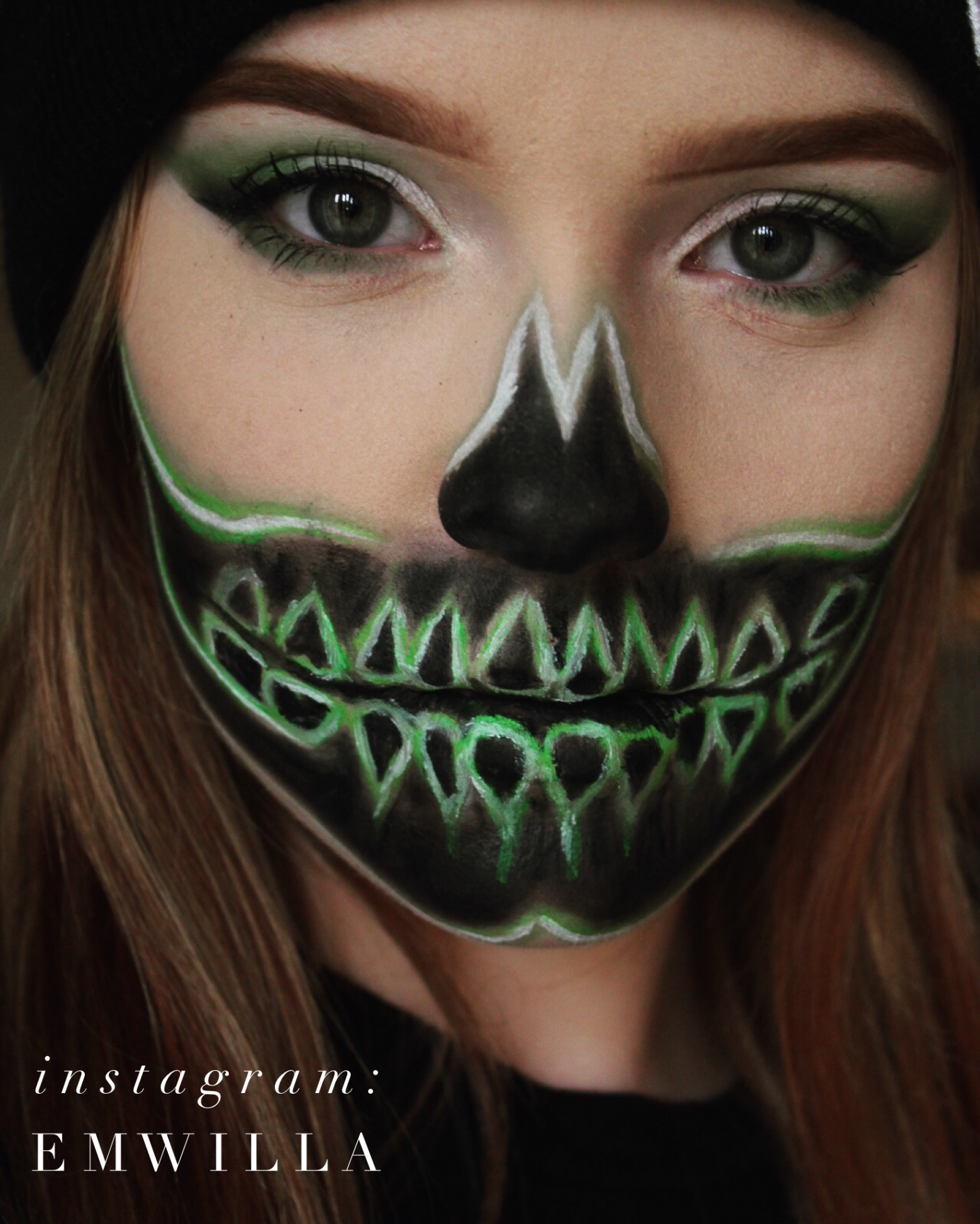 Neon Green Skull Makeup  Halloween skeleton makeup, Halloween