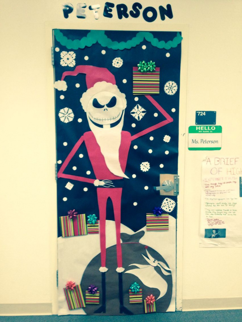 Nightmare Before Christmas classroom door!  Christmas classroom