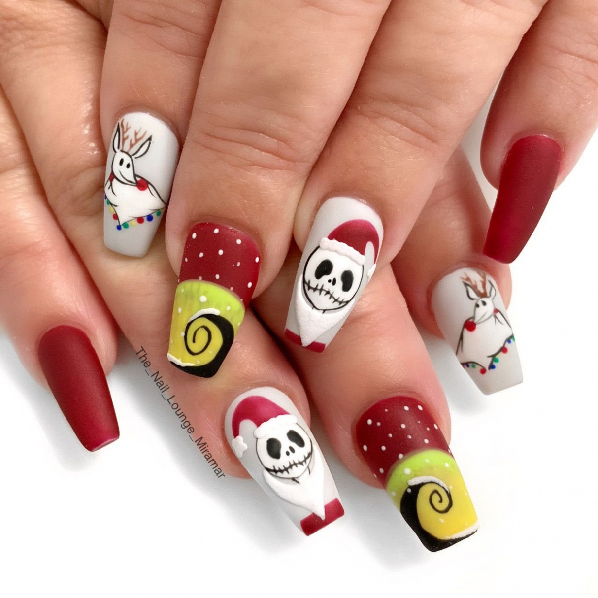 Nightmare before Christmas nail art design  Christmas nails