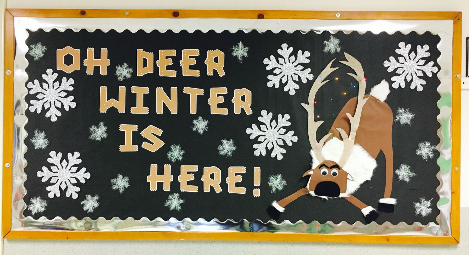 Oh Deer Winter is Here!  School bulletin boards, Bulletin boards