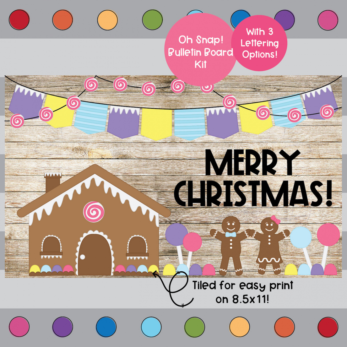 Oh Snap! Gingerbread House - Christmas - December Bulletin Board Kit