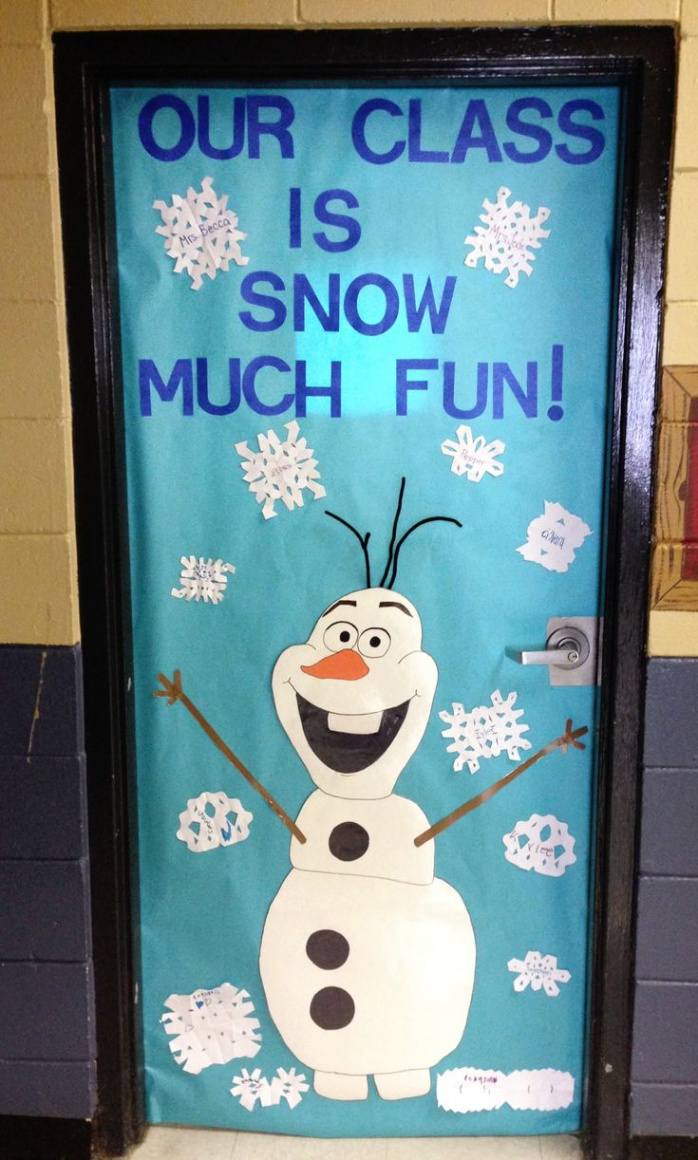 Olaf classroom door. Frozen themed door