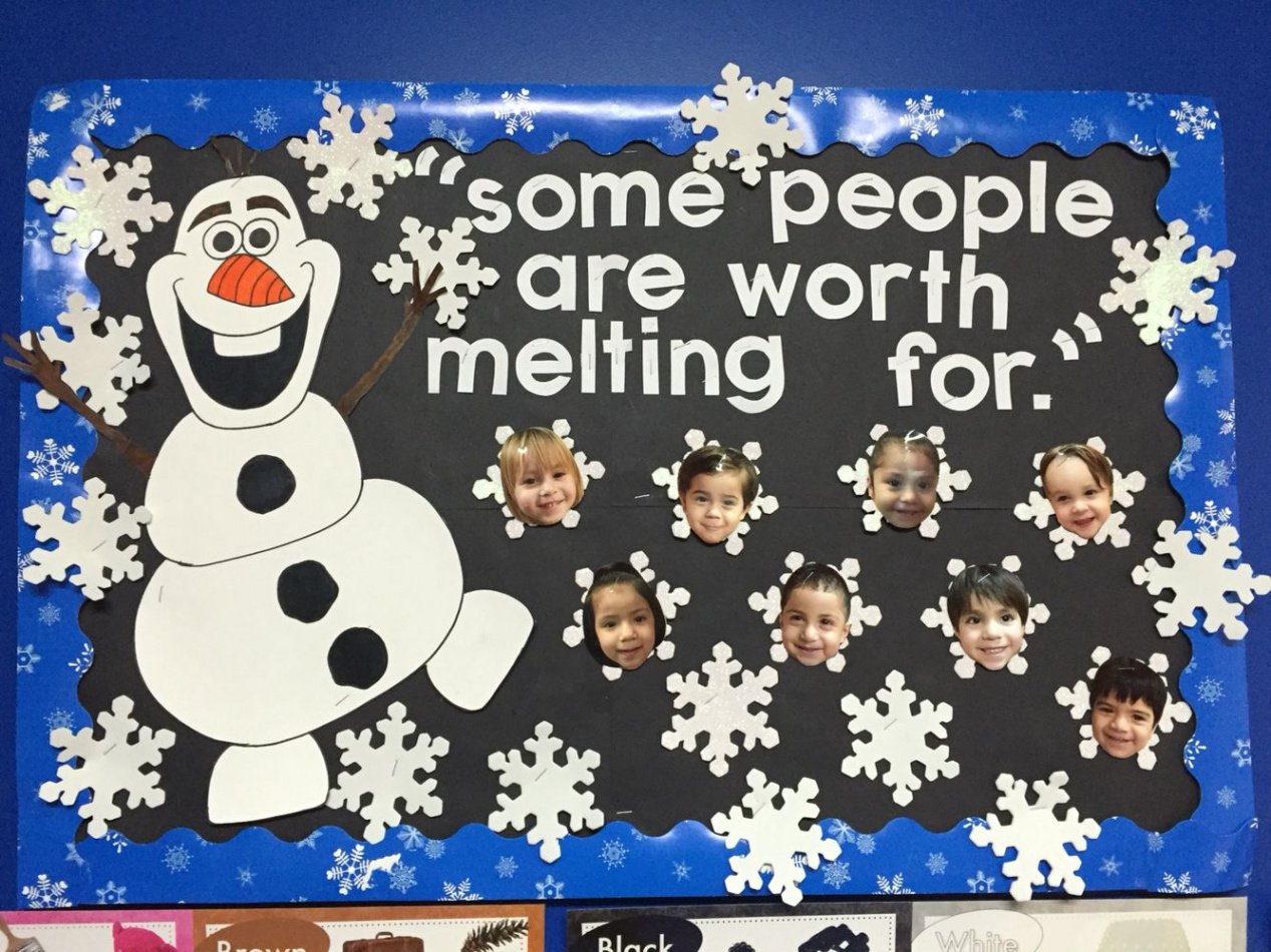 Olaf Frozen bulletin board  Holiday bulletin boards, Christmas