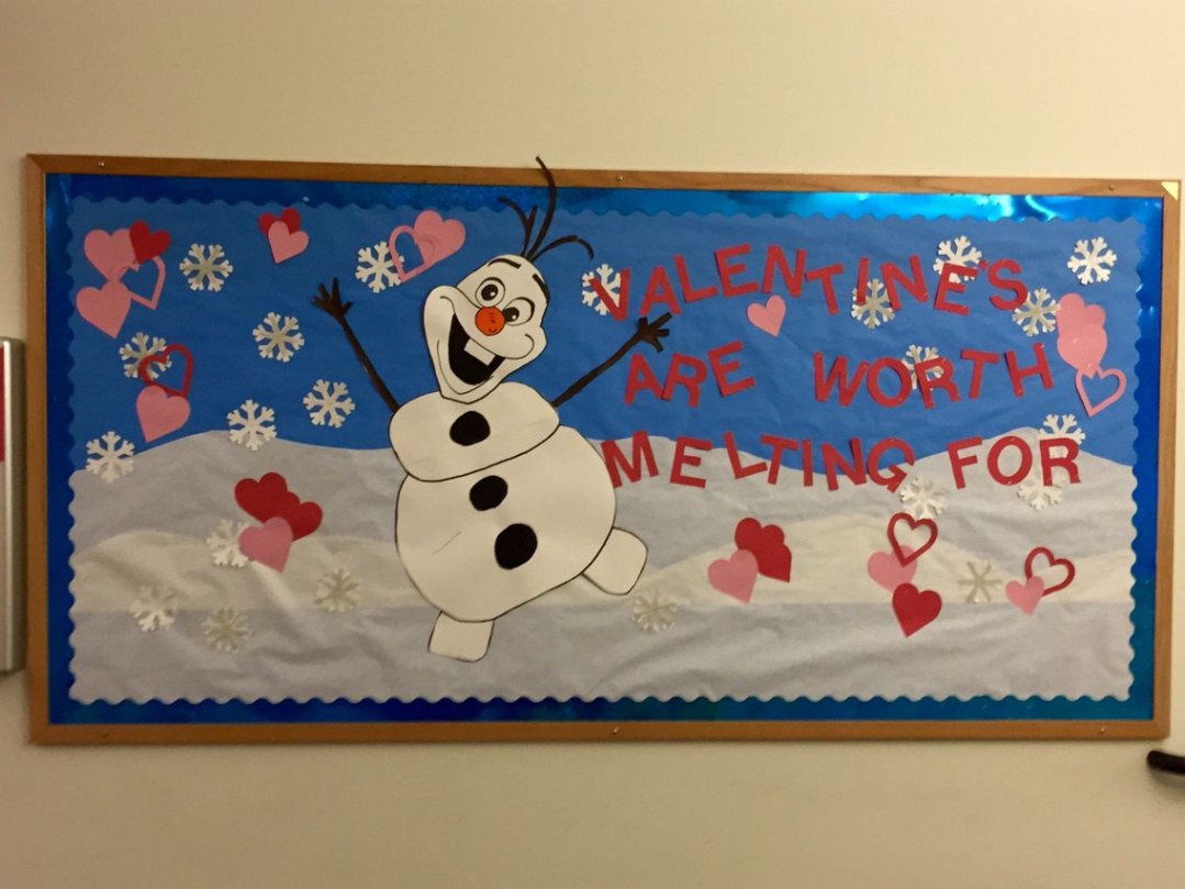 Olaf Valentines Day Bulletin Board  Valentines day bulletin board