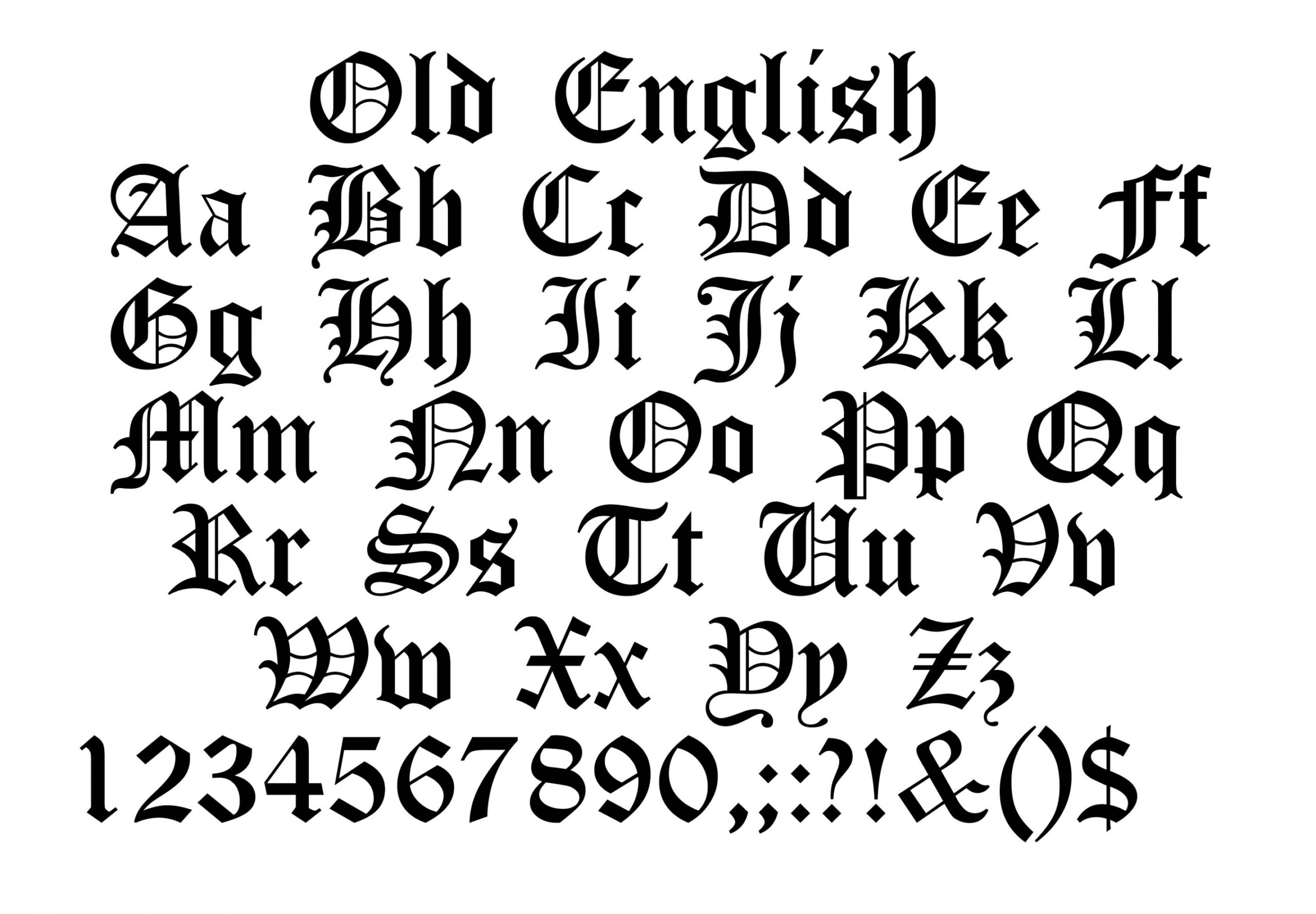 OLD ENGLISH FONT Svg Old English Alphabet Svg Old English - Etsy