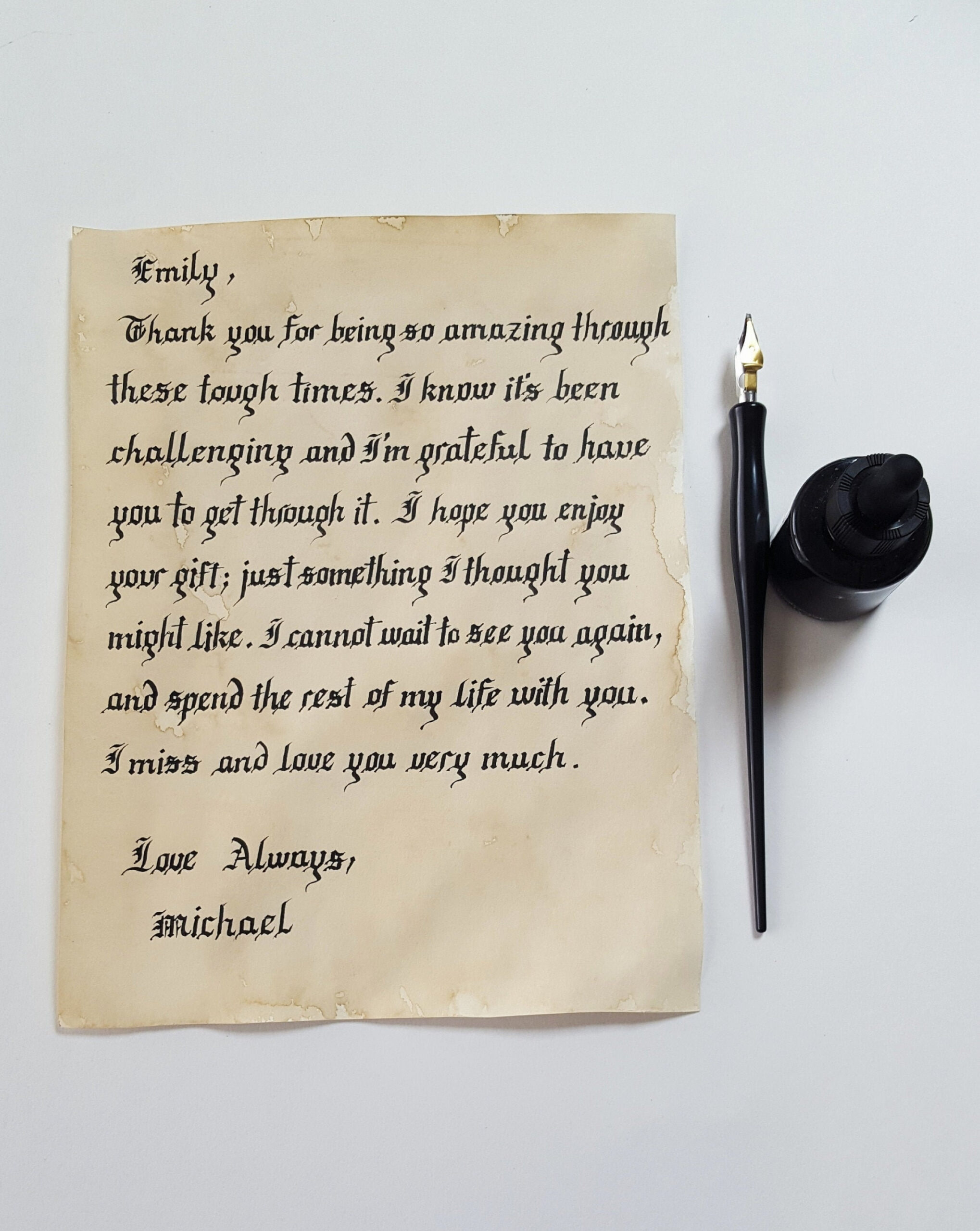 Old Fashioned Love Letter, Handwritten Gothic Calligraphy Antique