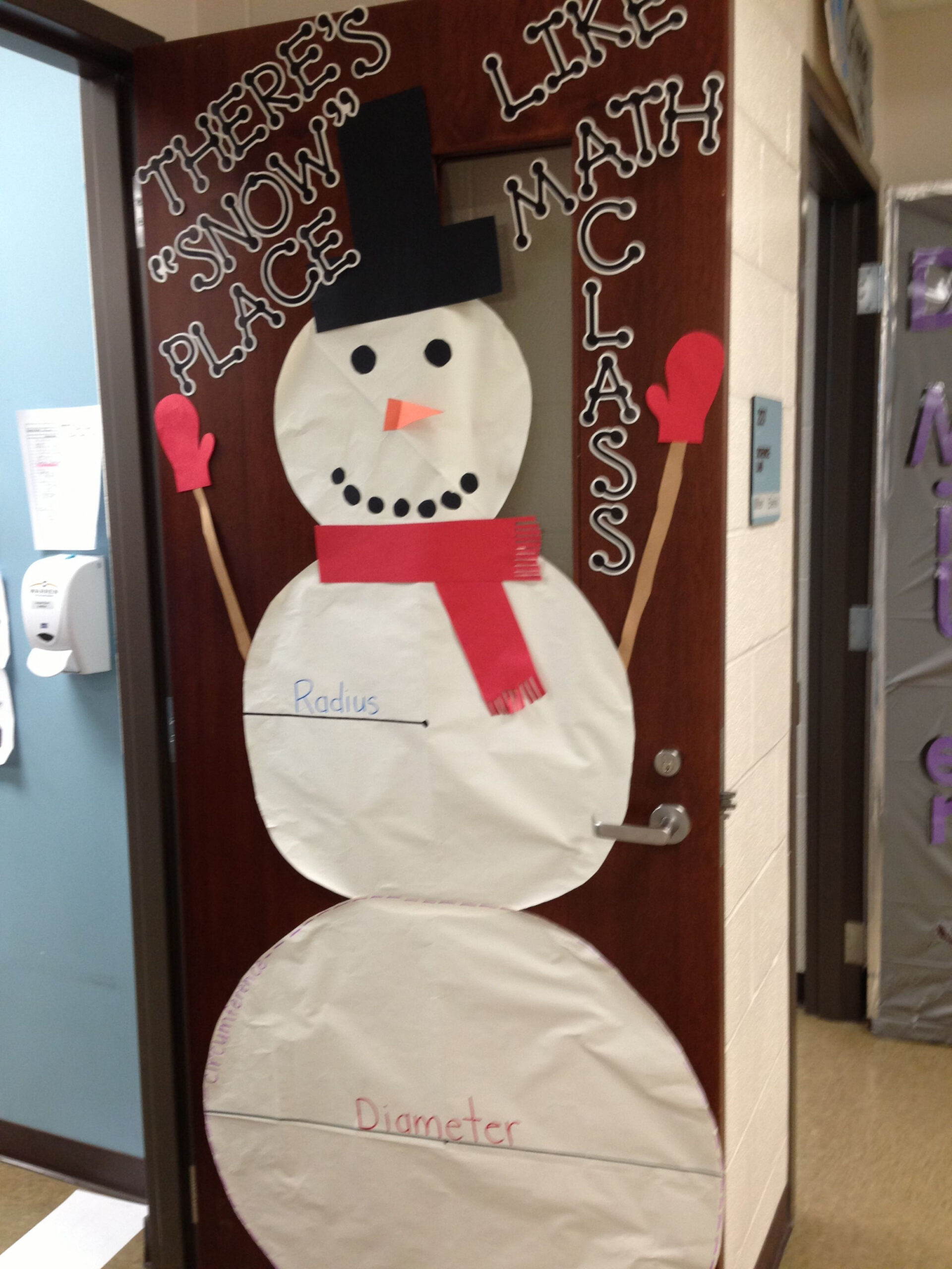 On our math door for the winter